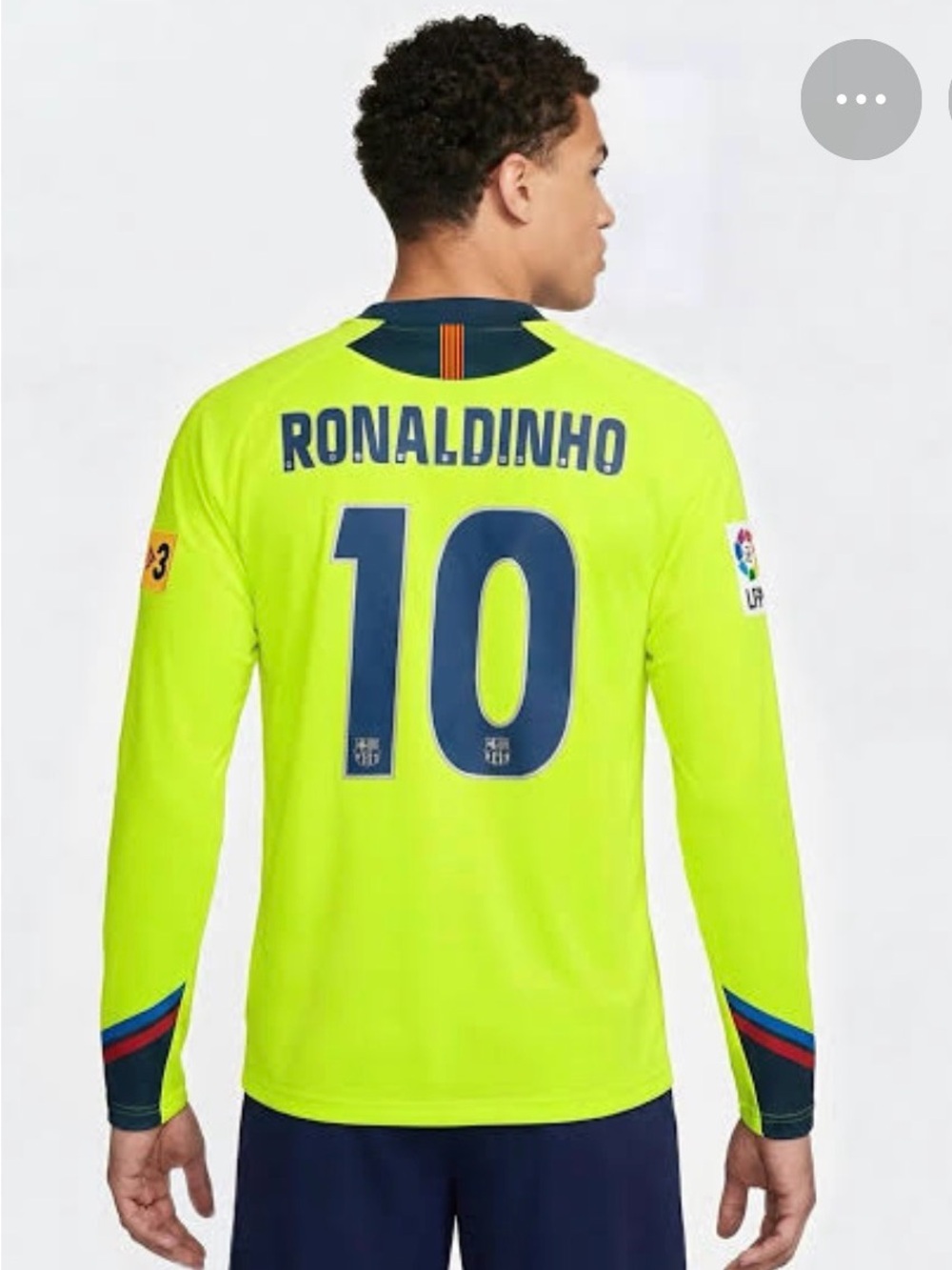 Nike Neon Yellow Ronaldinho #10 Long-Sleeve Barcelona Retro 2005 💚⚽️🏆
